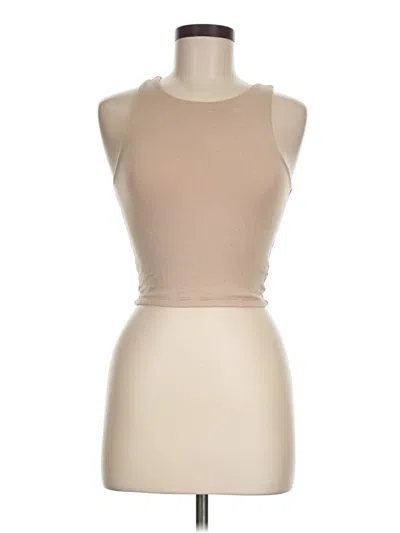 Pre-owned Ambiance Tank Top Tan Strapless Neckline Tops In Brown