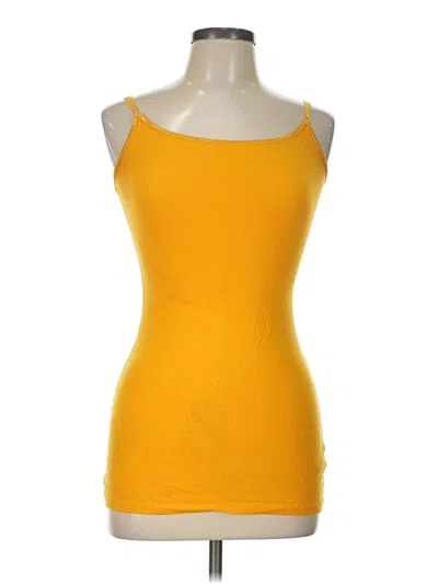 Pre-owned Ambiance Tank Top Yellow Strapless Neckline Tops