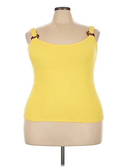 Pre-owned Ambiance Tank Top Yellow Strapless Neckline Tops