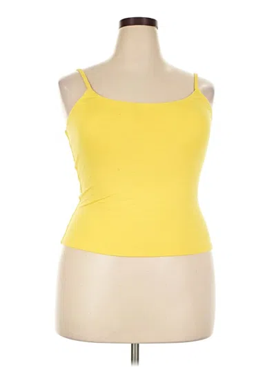 Pre-owned Ambiance Tank Top Yellow Strapless Neckline Tops