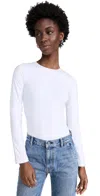 Ambitionist Everyday Classic Long Sleeve Thong Bodysuit In White