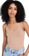 Ambitionist Everyday Classic Tank Thong Bodysuit In Mocha