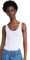 Ambitionist Everyday Classic Tank Thong Bodysuit In White