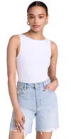 Ambitionist High Neck Tank Bodysuit White In White