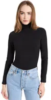Ambitionist Power Player Turtleneck Thong Bodysuit In Black