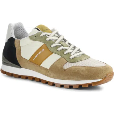 Ambitious 10469b Colorblock Sneaker In Sand/khaki Leather/textile