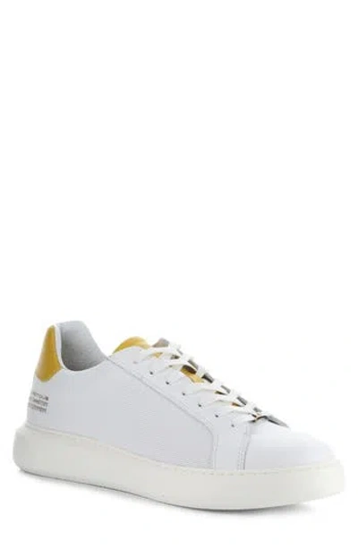 Ambitious 10634a Low Top Sneaker In White/safron Leather
