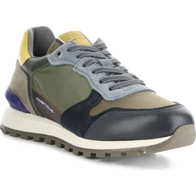 Ambitious 11539c Low Top Sneaker In Navy/ Khaki Suede/ Textile