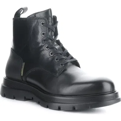 Ambitious Lug Sole Combat Boot In Black Leather