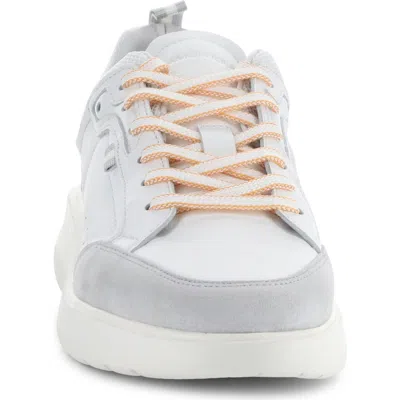 Ambitious Lug Sole Sneaker In White/orange Leather/suede