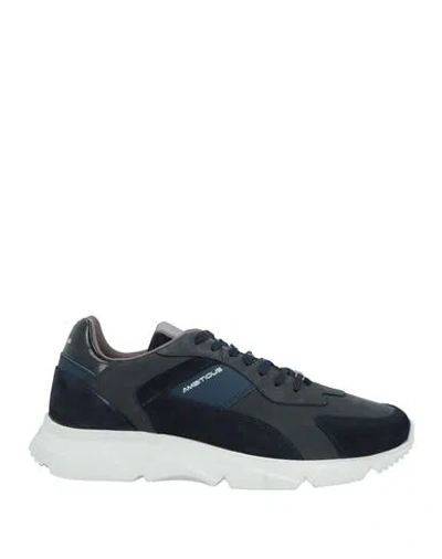 Ambitious Man Sneakers Navy Size 6 Leather, Textile Fibers