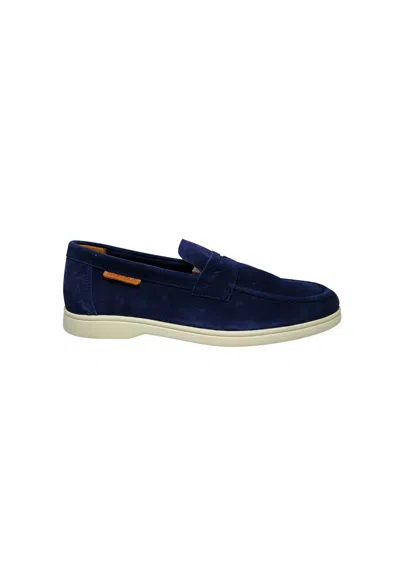 Ambitious Men's Shoes  Summer Moccasin In Suede. Standard Fit. In Blue