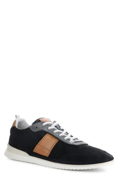 Ambitious Perforated Sneaker In Navy Leather