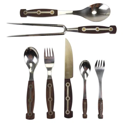 Pre-owned Amboss Austria Unused Boxed Amboss 1050 Flatware, 32 Pieces / 6 Persons, Austria, 1950s In Black