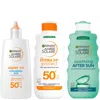 Ambre Solaire Garnier  Spf50+ Suncream Face, Body & Aftersun Bundle