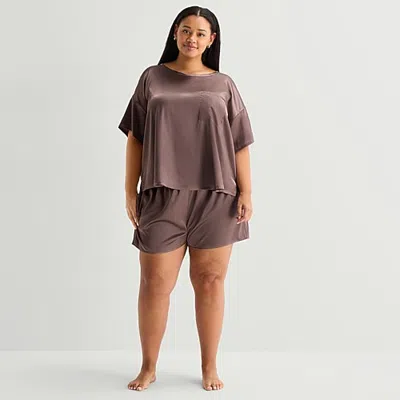 Ambrielle Amb Satin Set W In Brown