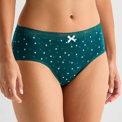 Ambrielle Cotton Brief Panty In Green
