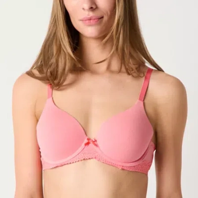 Ambrielle Cotton Full Coverage Bra In Pink
