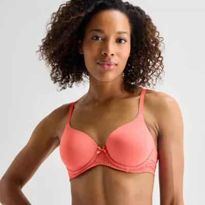 Ambrielle Cotton Full Coverage Underwire Full Coverage Bra 365392 In Pink