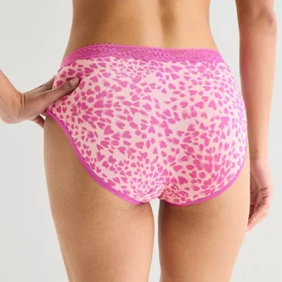 Ambrielle Cotton High Cut Panty In Pink