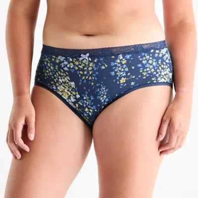 Ambrielle Cotton Hipster Panty In Blue
