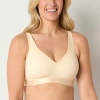 Ambrielle Cotton Unlined Wirefree Lace Bra In Sand