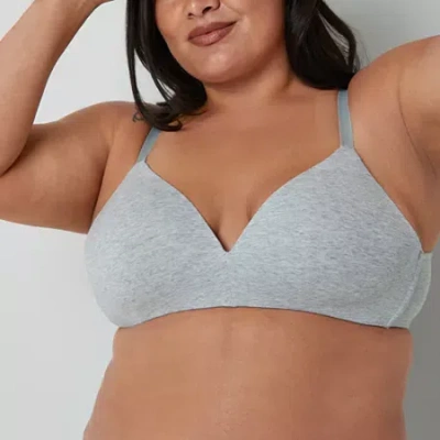 Ambrielle Cotton Wireless Full Coverage Bra In Gray
