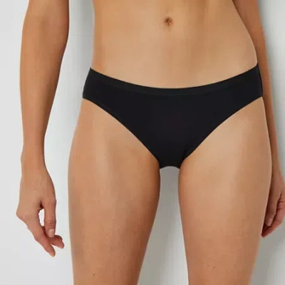 Ambrielle Cotton Womens Average + Full Figure Bikini Panty 364245 In Black