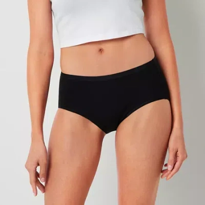 Ambrielle Cotton Womens Average + Full Figure Brief Panty 364260 In Black