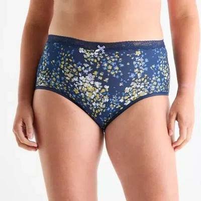 Ambrielle Cotton Womens Average + Full Figure Brief Panty 364260 In Multi