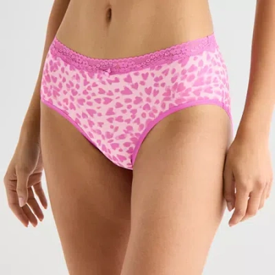 Ambrielle Cotton Womens Average + Full Figure Brief Panty 364260 In Pink