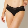 Ambrielle Everyday Cheeky With Lace Trim Panty In Black