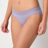 Ambrielle Everyday Cheeky With Lace Trim Panty In Purple