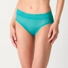 Ambrielle Everyday High Cut With Lace Trim Panty In Green