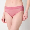 Ambrielle Everyday High Cut With Lace Trim Panty In Pink