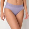 Ambrielle Everyday High Cut With Lace Trim Panty In Purple