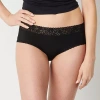 Ambrielle Everyday Hipster With Lace Trim Panty In Black