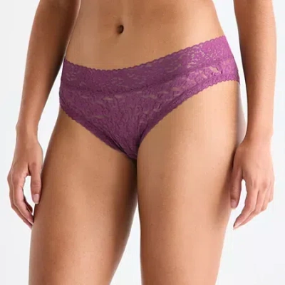 Ambrielle Everyday Lace Cheeky Panty In Purple