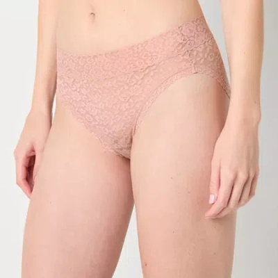 Ambrielle Everyday Lace High Cut Panty In Pink