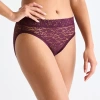 Ambrielle Everyday Lace High Cut Panty In Purple