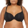 Ambrielle Everyday Underwire Push Up T-shirt Plunge Bra-306754 In Black
