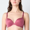 Ambrielle Everyday Underwire Push Up T-shirt Plunge Bra-306754 In Pink