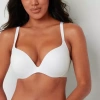 Ambrielle Everyday Underwire Push Up T-shirt Plunge Bra-306754 In White