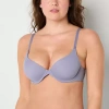 Ambrielle Everyday Womens Medium Support Demi Bra In Purple
