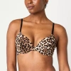 Ambrielle Plunge Push Up Bra In Brown