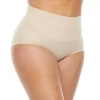 Ambrielle Plus Waist Line Control Briefs In White