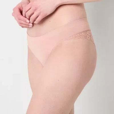 Ambrielle Seamless Lace Cheeky Panty In Pink