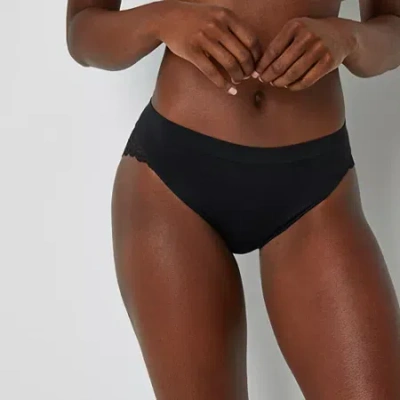 Ambrielle Seamless Lace High Cut Panty In Black