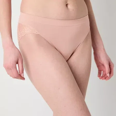 Ambrielle Seamless Lace High Cut Panty In Pink