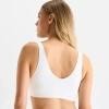 Ambrielle Seamless Womens Light Support Bralette In White